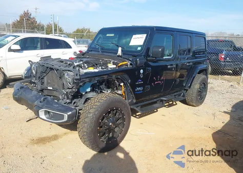 2021 Jeep Wrangler 4Xe Unlimited Sahara 4X4 z USA, uszkodzony, nr VIN 1C4JJXP62MW843463